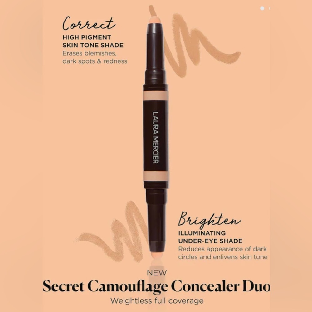 NEW Laura Mercier Secret Camouflage Correct and Brighten Concealer Duo Stick- 4N